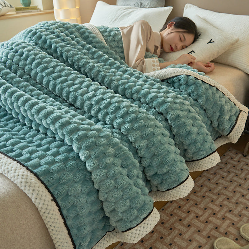 Doudou Velvet Blanket Double-layer Thickened Nap Blanket Fluzz Ink