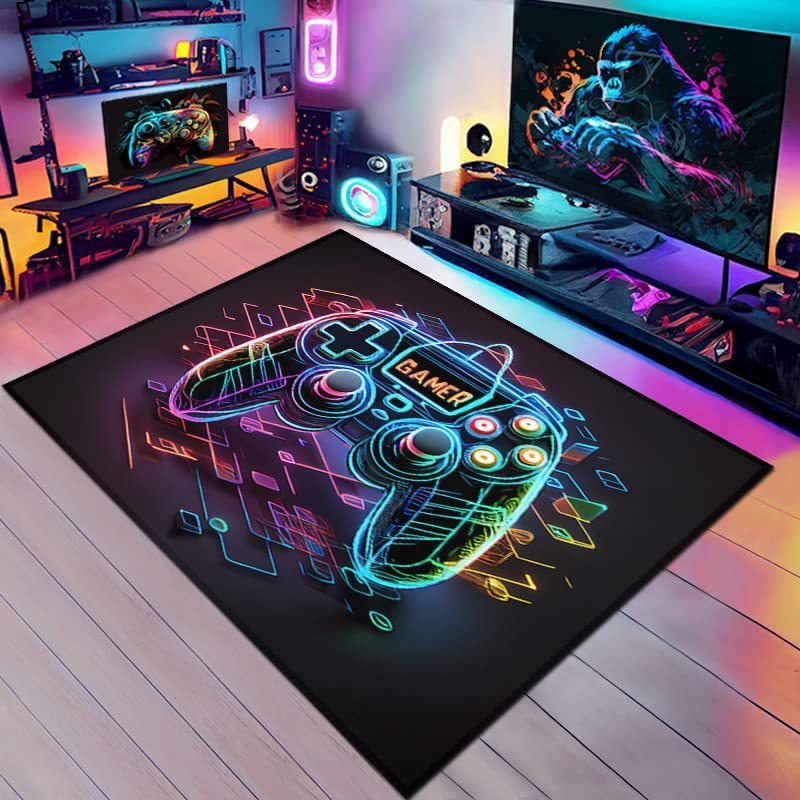 Boy's Room Cloth With E-sports Games Carpet Fluzz Ink