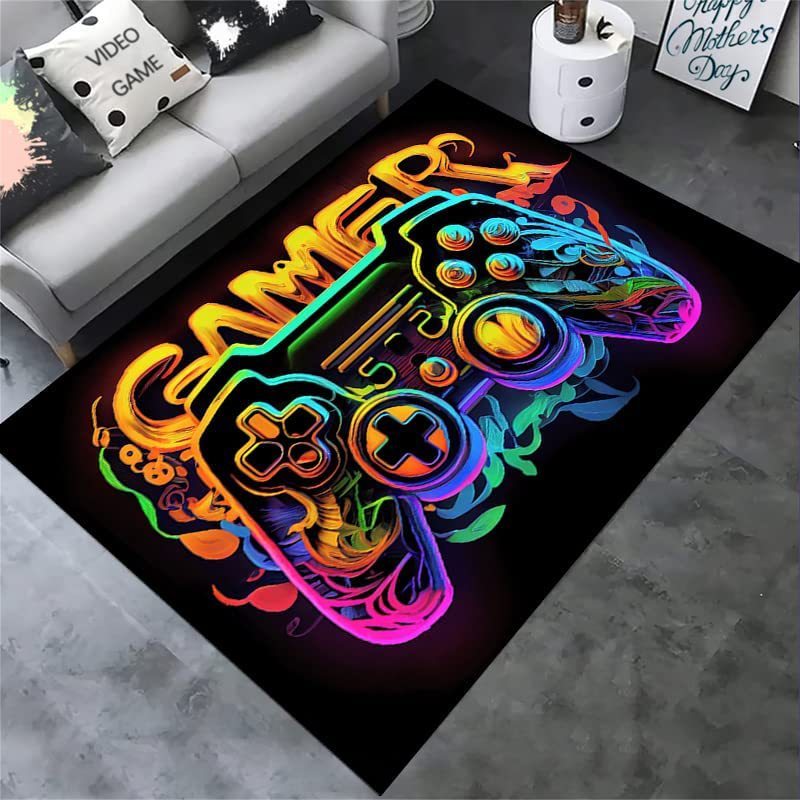 Boy's Room Cloth With E-sports Games Carpet Fluzz Ink