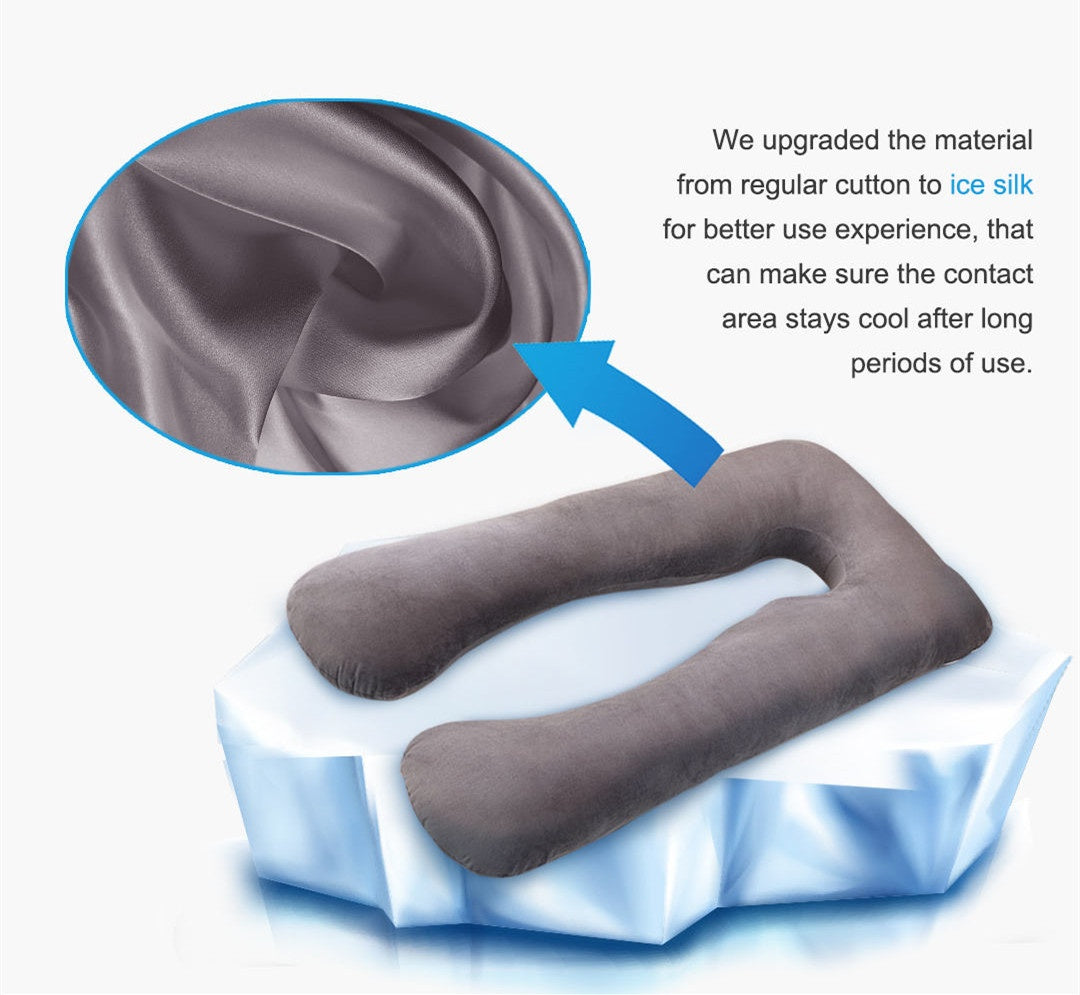 Summer Sleeping Support Pillow For Pregnant Women U Shape Maternity Pillows Pregnancy Ice Silk Fluzz Ink