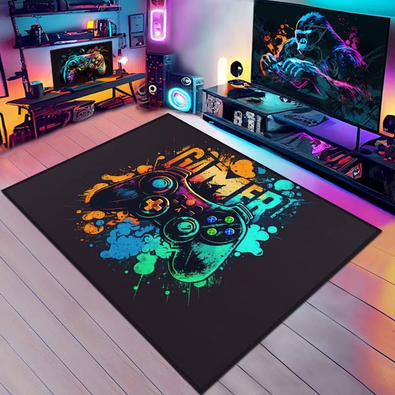 Boy's Room Cloth With E-sports Games Carpet Fluzz Ink